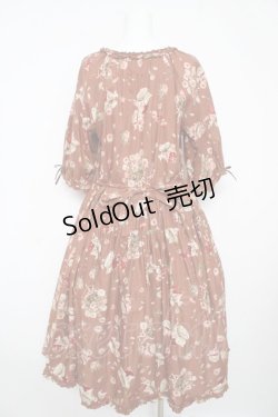画像2: PINK HOUSE / ローズじゃむびんプリントミディワンピース F ブラウン Y-26-02-17-210-LO-OP-SZ-ZY