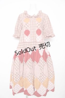 画像1: PINK HOUSE / オリジナルチェックパッチワークワンピース F ピンク Y-26-02-17-211-LO-OP-SZ-ZY