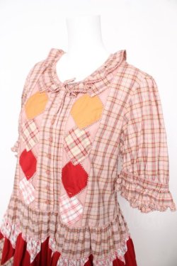 画像3: PINK HOUSE / オリジナルチェックパッチワークワンピース F ピンク Y-26-02-17-211-LO-OP-SZ-ZY