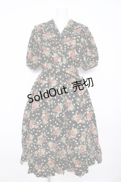 画像1: PINK HOUSE / いちご柄セーラーワンピース F 黒 Y-26-02-17-212-LO-OP-SZ-ZY