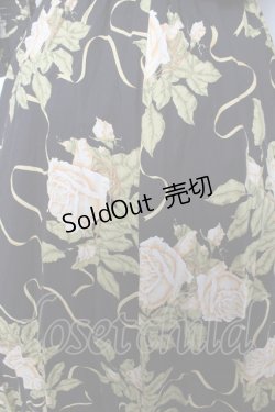 画像3: INGEBORG / 薔薇柄半袖開襟ワンピース F 黒 Y-26-02-17-213-LO-OP-SZ-ZY