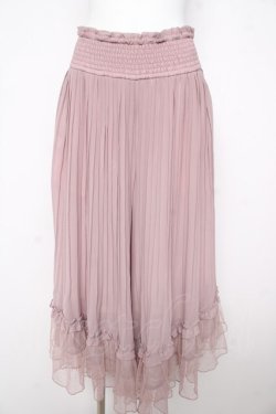 画像1: axes femme / プリーツフレアガウチョ M ピンク Y-26-02-17-221-AX-PA-SZ-ZY