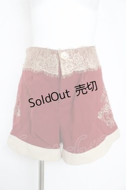 画像1: axes femme POETIQUE / サイド刺繍ショートパンツ M ワイン Y-26-02-17-226-AX-PA-SZ-ZY