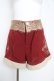画像1: axes femme POETIQUE / サイド刺繍ショートパンツ M ワイン Y-26-02-17-226-AX-PA-SZ-ZY (1)