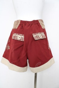 画像2: axes femme POETIQUE / サイド刺繍ショートパンツ M ワイン Y-26-02-17-226-AX-PA-SZ-ZY