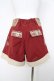 画像2: axes femme POETIQUE / サイド刺繍ショートパンツ M ワイン Y-26-02-17-226-AX-PA-SZ-ZY (2)