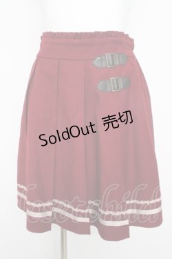 画像1: axes femme / サイドベルトプリーツスカート M ワイン Y-26-02-17-227-AX-SK-SZ-ZY