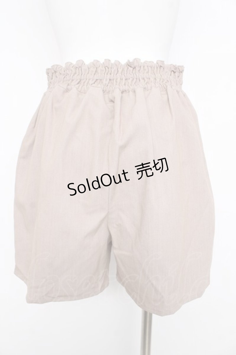 画像2: axes femme POETIQUE / ハイウエストレースアップショートパンツ M 茶 Y-26-02-17-229-AX-PA-SZ-ZI (2)