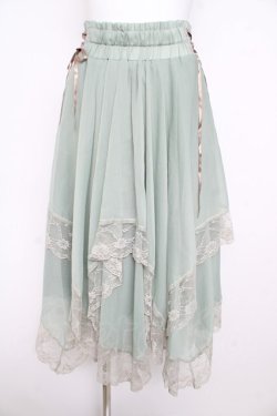画像1: axes femme / 裾レースイレヘムスカート F ミント Y-26-02-17-230-AX-SK-SZ-ZY
