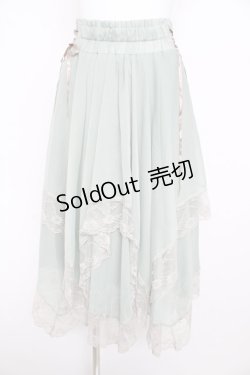 画像1: axes femme / 裾レースイレヘムスカート F ミント Y-26-02-17-230-AX-SK-SZ-ZY