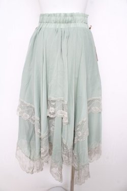 画像2: axes femme / 裾レースイレヘムスカート F ミント Y-26-02-17-230-AX-SK-SZ-ZY