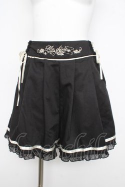 画像1: axes femme POETIQUE / メッセージ刺繍キュロット M 黒 Y-26-02-17-232-AX-PA-SZ-ZY