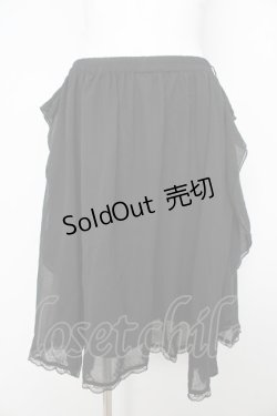 画像1: axes femme / サイドフリルミドルスカート M クロ Y-26-02-17-233-AX-SK-SZ-ZY