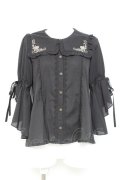 axes femme kawaii / フリルセーラーブラウス M 黒 Y-26-02-17-019-AX-BL-SZ-ZY