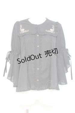 画像1: axes femme kawaii / フリルセーラーブラウス M 黒 Y-26-02-17-019-AX-BL-SZ-ZY