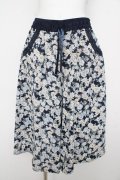 axes femme / 花柄ワイドパンツ M 紺 Y-26-02-17-236-AX-PA-SZ-ZY