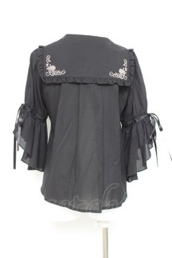 画像2: axes femme kawaii / フリルセーラーブラウス M 黒 Y-26-02-17-019-AX-BL-SZ-ZY