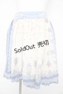 画像1: axes femme / 鳥かご×メルヘン柄スカート M サックス Y-26-02-17-240-AX-SK-SZ-ZY