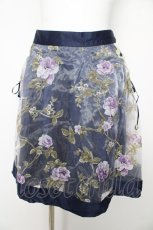 画像1: axes femme / 花柄オーガンジー重ねスカート M 紺 Y-26-02-17-241-AX-SK-SZ-ZS (1)