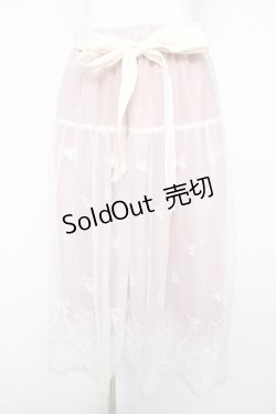 画像1: axes femme POETIQUE / リボンブーケレーススカート M ピンク Y-26-02-17-242-AX-SK-SZ-ZY