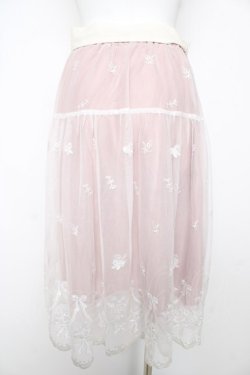 画像2: axes femme POETIQUE / リボンブーケレーススカート M ピンク Y-26-02-17-242-AX-SK-SZ-ZY