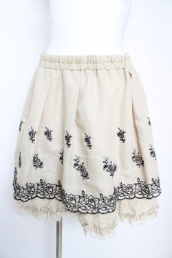 画像1: axes femme / バラ刺繍入りスカート M 生成り Y-26-02-17-246-AX-SK-SZ-ZY