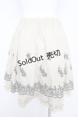 画像2: axes femme / バラ刺繍入りスカート M 生成り Y-26-02-17-246-AX-SK-SZ-ZY