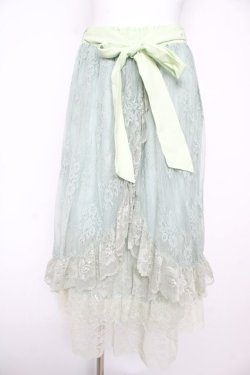 画像1: axes femme / グラデレースフリルスカート F ミント Y-26-02-17-249-AX-SK-SZ-ZY