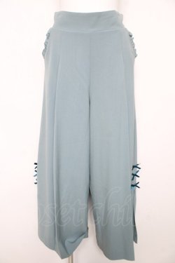 画像1: axes femme POETIQUE / プチリボンスリットワイドパンツ M グリーン Y-26-02-17-257-AX-PA-SZ-ZY