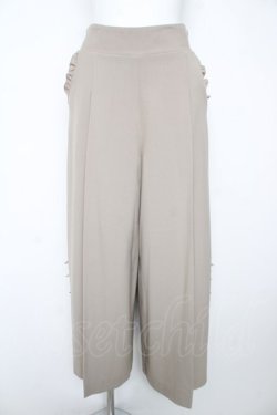 画像1: axes femme POETIQUE / プチリボンスリットワイドパンツ M ベージュ Y-26-02-17-258-AX-PA-SZ-ZY