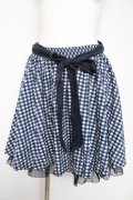 axes femme / ギンガムチェック柄スカート M 紺 Y-26-02-17-259-AX-SK-SZ-ZY