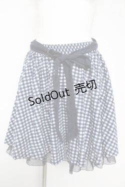 画像1: axes femme / ギンガムチェック柄スカート M 紺 Y-26-02-17-259-AX-SK-SZ-ZY