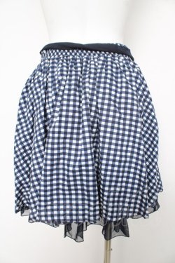 画像2: axes femme / ギンガムチェック柄スカート M 紺 Y-26-02-17-259-AX-SK-SZ-ZY