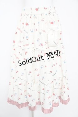 画像1: axes femme / ハローキティプリントスカート F 生成り Y-26-02-17-262-AX-SK-SZ-ZY
