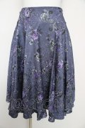 axes femme kawaii / クラシックブーケ柄スカート M パープル Y-26-02-17-263-AX-SK-SZ-ZY