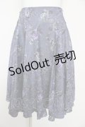 axes femme kawaii / クラシックブーケ柄スカート M パープル Y-26-02-17-263-AX-SK-SZ-ZY