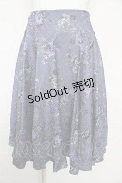 画像1: axes femme kawaii / クラシックブーケ柄スカート M パープル Y-26-02-17-263-AX-SK-SZ-ZY