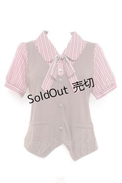 画像1: axes femme / ストライプブラウス風プルオーバー  ブラウン Y-26-02-17-023-AX-TO-SZ-ZY