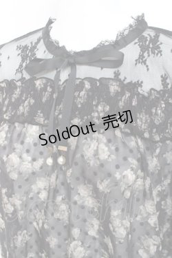 画像3: axes femme / 肩レースバラシフォンブラウス  黒 Y-26-02-19-024-AX-BL-SZ-ZS