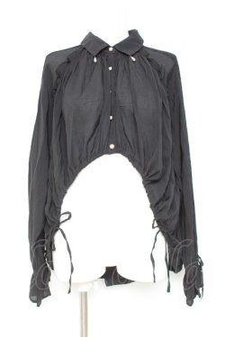 画像1: axes femme / イレヘム×ボリュームシャツ F 黒 Y-26-02-19-025-AX-BL-SZ-ZY