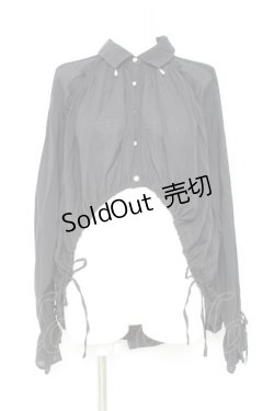 画像1: axes femme / イレヘム×ボリュームシャツ F 黒 Y-26-02-19-025-AX-BL-SZ-ZY