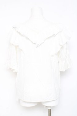 画像2: axes femme / リボンデザインコットンブラウス F 白 Y-26-02-19-027-AX-BL-SZ-ZY