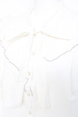 画像3: axes femme / リボンデザインコットンブラウス F 白 Y-26-02-19-027-AX-BL-SZ-ZY