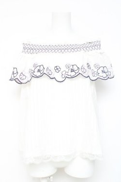 画像1: axes femme / スモッキング刺繍入りBL M キナリ Y-26-02-19-028-AX-BL-SZ-ZY