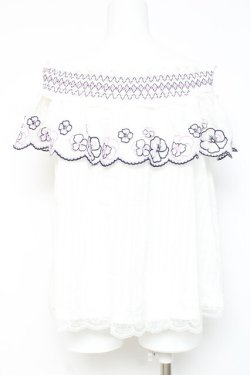 画像2: axes femme / スモッキング刺繍入りBL M キナリ Y-26-02-19-028-AX-BL-SZ-ZY