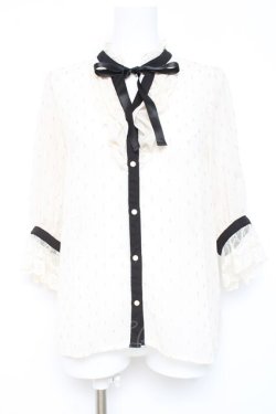 画像1: axes femme POETIQUE / ラメドット楊柳ブラウス  生成り Y-26-02-19-031-AX-BL-SZ-ZY