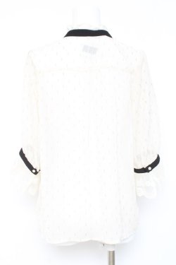 画像2: axes femme POETIQUE / ラメドット楊柳ブラウス  生成り Y-26-02-19-031-AX-BL-SZ-ZY