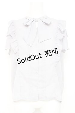 画像1: axes femme POETIQUE / 2wayボウタイブラウス  ブルーグレー Y-26-02-19-034-AX-BL-SZ-ZY