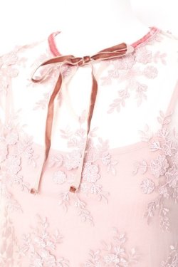 画像3: axes femme / キャミ付き立体レース七分袖プルオーバー M ピンク Y-26-02-19-035-AX-BL-SZ-ZY