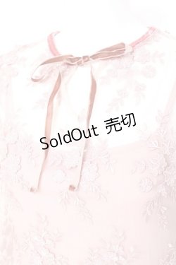 画像3: axes femme / キャミ付き立体レース七分袖プルオーバー M ピンク Y-26-02-19-035-AX-BL-SZ-ZS